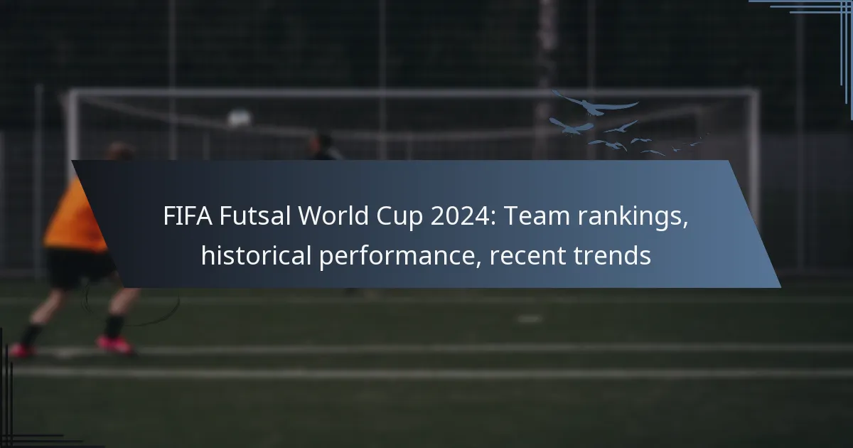 FIFA Futsal World Cup 2024: Team rankings, historical performance, recent trends
