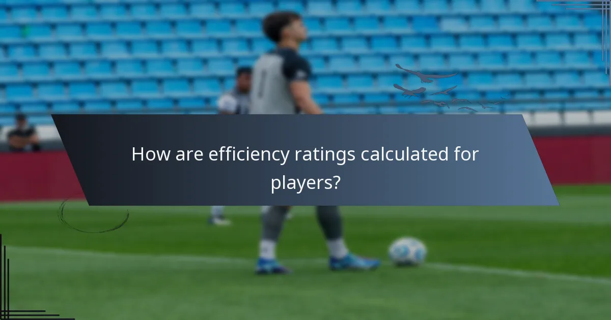 How are efficiency ratings calculated for players?