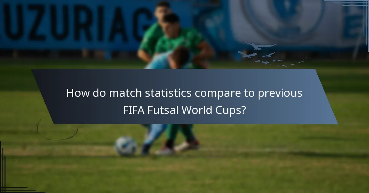 How do match statistics compare to previous FIFA Futsal World Cups?