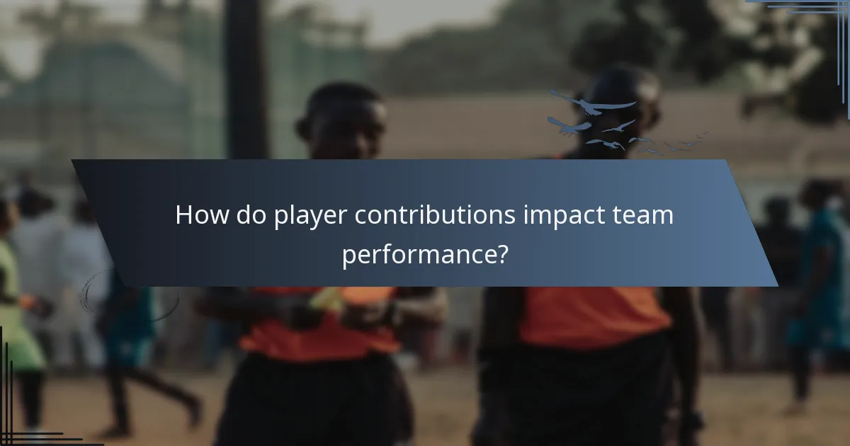 How do player contributions impact team performance?