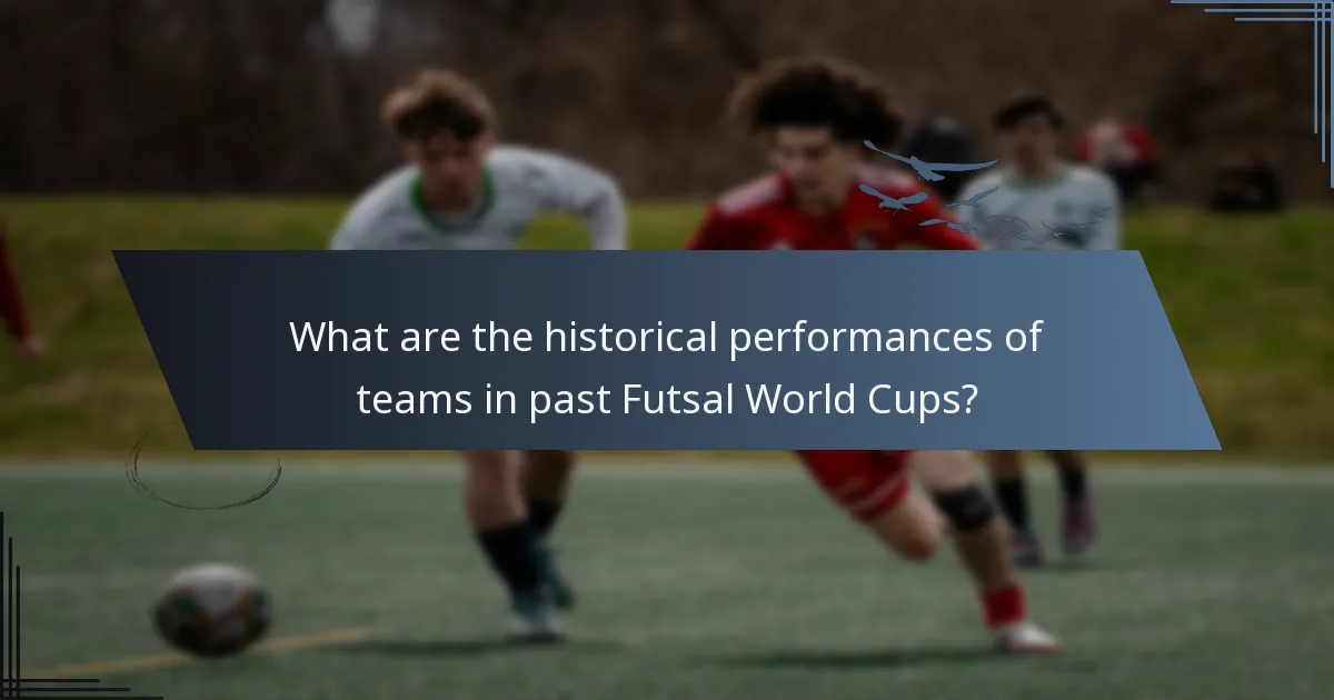 What are the historical performances of teams in past Futsal World Cups?