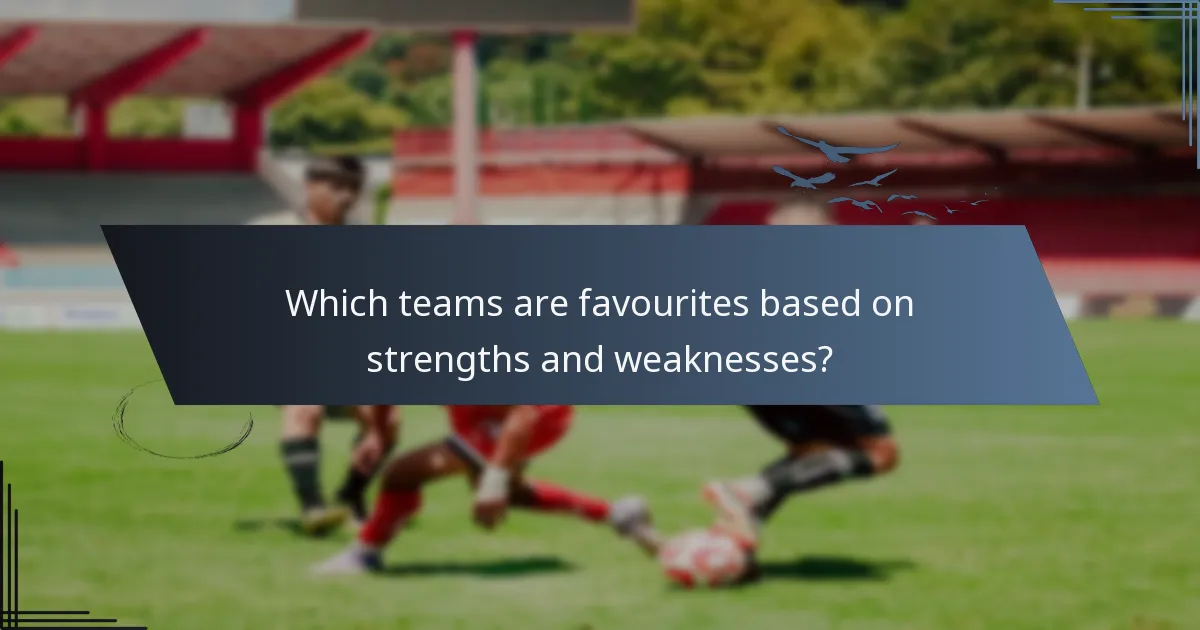 Which teams are favourites based on strengths and weaknesses?
