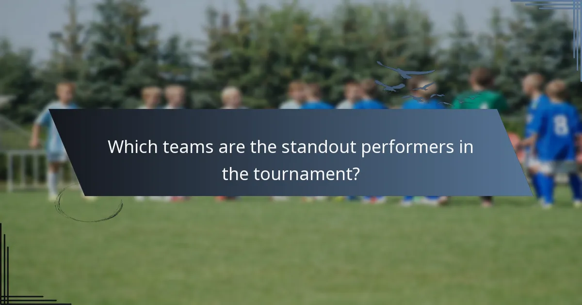 Which teams are the standout performers in the tournament?